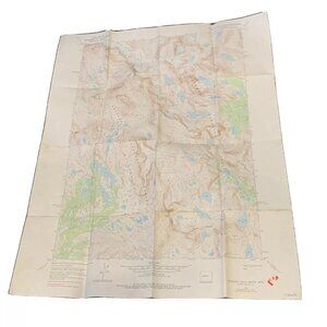 Dept. Of Interior Map - Freemont Peak South Wyoming - 22" x 27" Vintage 1968
